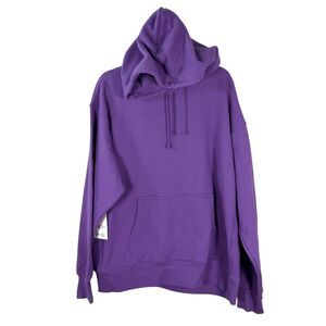 TNA Aritzia Terry Fleece Boyfriend Purple Hoodie Sweatshirt Large NEW with Tags
